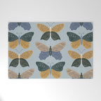 Tattooed Butterflies - Blue & Yellow Welcome Mat Gallery Image 1