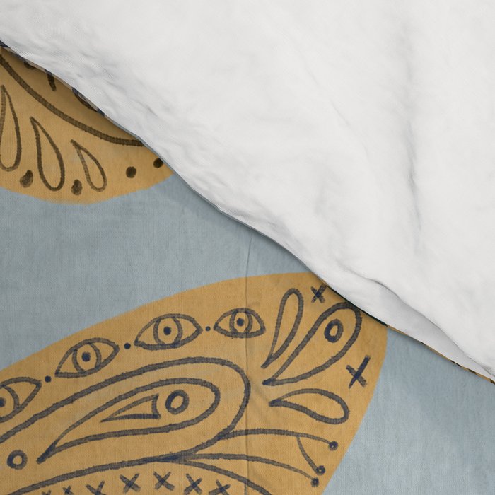 Tattooed Butterflies - Blue & Yellow Comforter Gallery Image 4