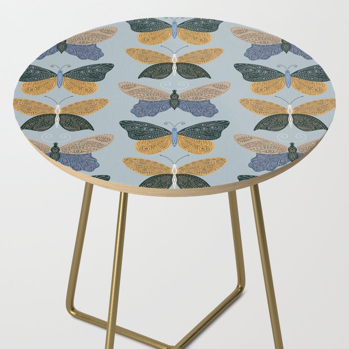 Tattooed Butterflies - Blue & Yellow Side Table Gallery Image 2
