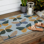 Tattooed Butterflies - Blue & Yellow Outdoor Rug Gallery Image 2
