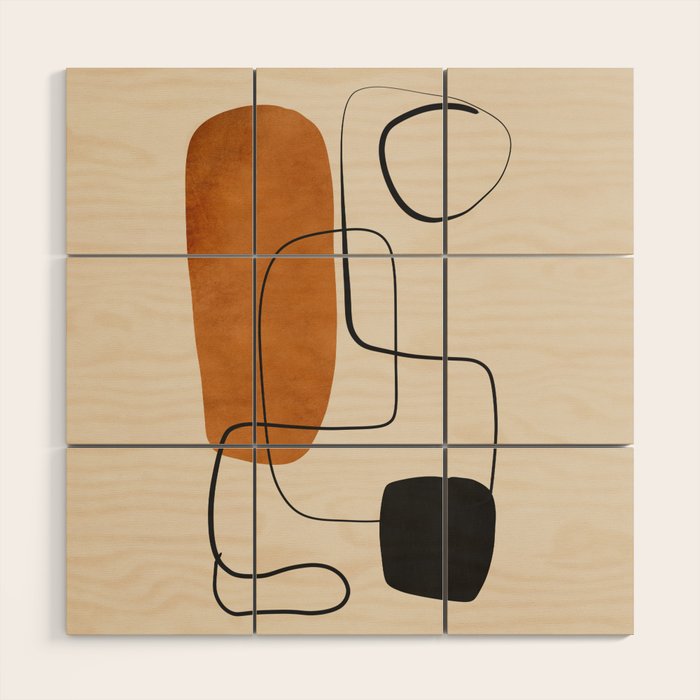 Abstract Minimal Shapes 137 Wood Wall Art Gallery Image 1
