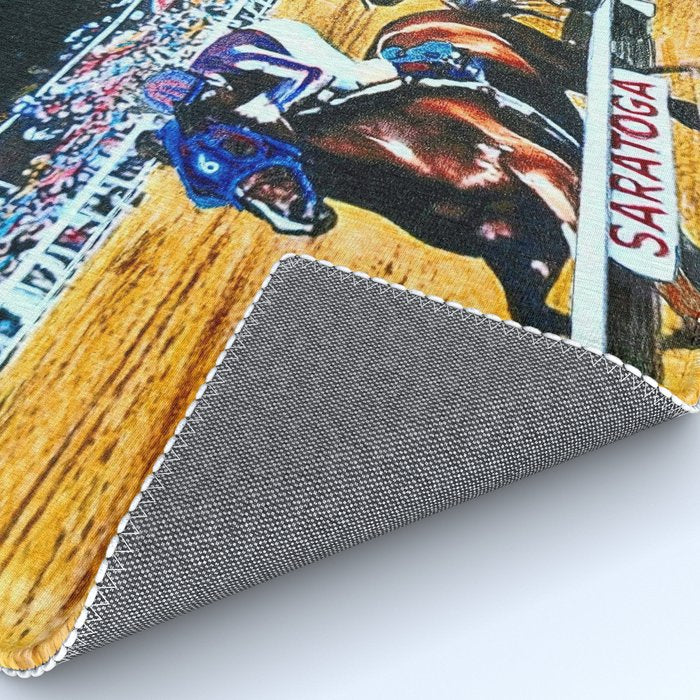 TRIFECTA - Saratoga Springs - Original Art- Horse Racing Rug Gallery Image 4