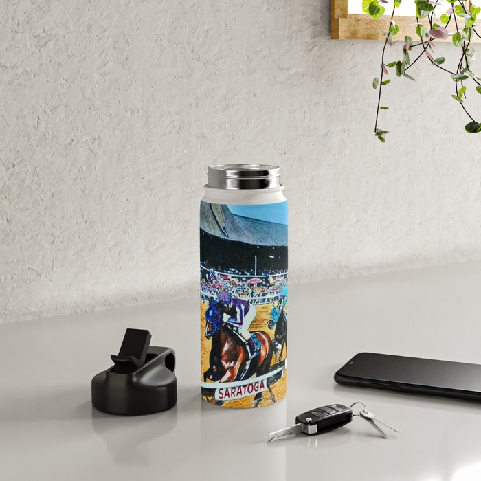 TRIFECTA - Saratoga Springs - Original Art- Horse Racing Water Bottle Gallery Image 4