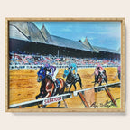 TRIFECTA - Saratoga Springs - Original Art- Horse Racing Serving Tray Gallery Image 1