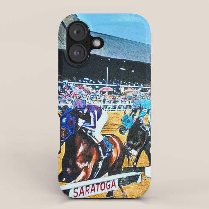 TRIFECTA - Saratoga Springs - Original Art- Horse Racing iPhone Case Gallery Image 1