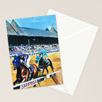 TRIFECTA - Saratoga Springs - Original Art- Horse Racing Stationery Card Gallery Image 2
