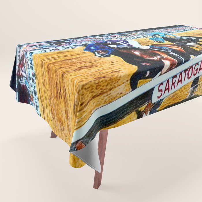 Trifecta - Saratoga Springs - Original Art- Horse Racing Tablecloth