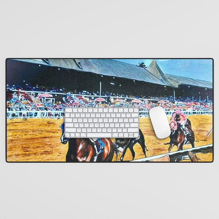 TRIFECTA - Saratoga Springs - Original Art- Horse Racing Desk Mat Gallery Image 1
