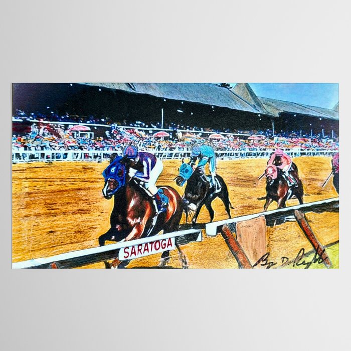 TRIFECTA - Saratoga Springs - Original Art- Horse Racing Tablecloth Gallery Image 2
