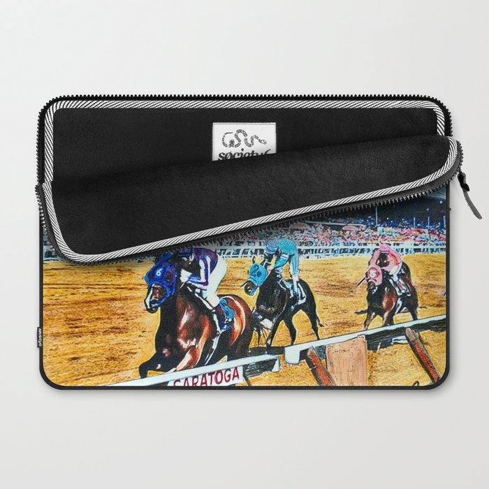 TRIFECTA - Saratoga Springs - Original Art- Horse Racing Laptop Sleeve Gallery Image 2
