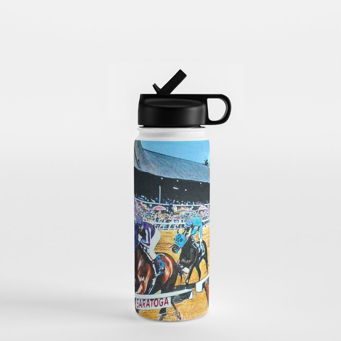 TRIFECTA - Saratoga Springs - Original Art- Horse Racing Water Bottle Gallery Image 1
