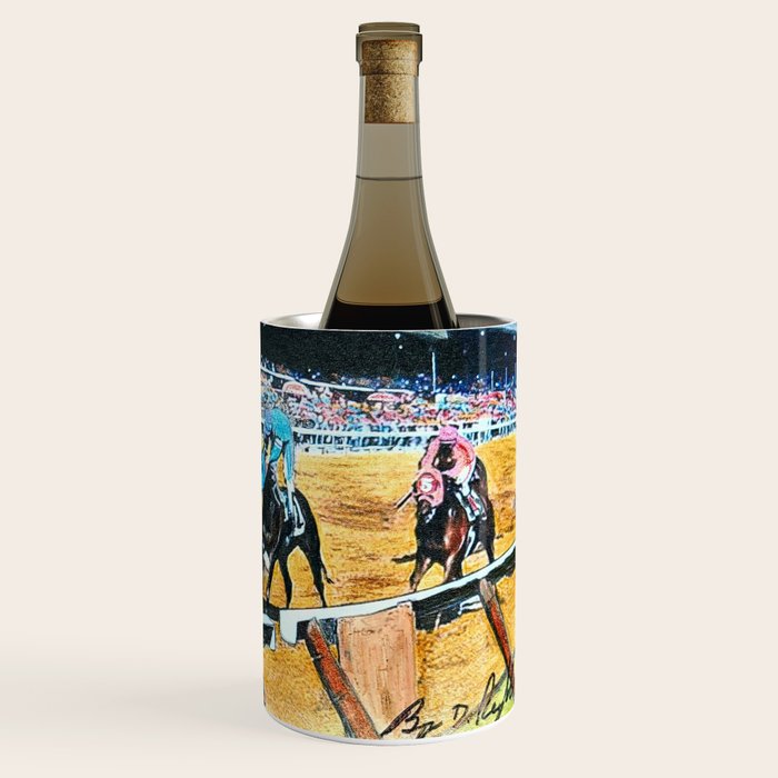 TRIFECTA - Saratoga Springs - Original Art- Horse Racing Wine Chiller Gallery Image 3