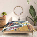TRIFECTA - Saratoga Springs - Original Art- Horse Racing Comforter Gallery Image 3