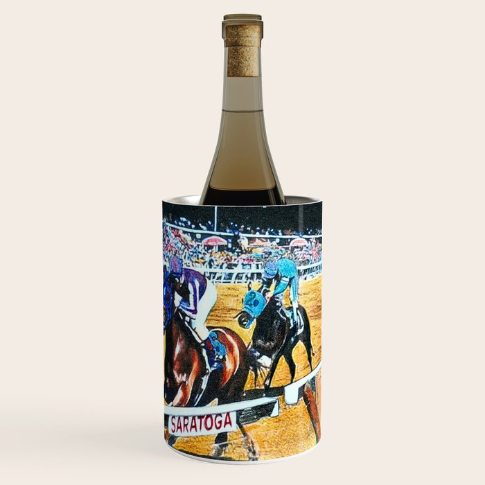 TRIFECTA - Saratoga Springs - Original Art- Horse Racing Wine Chiller Gallery Image 1