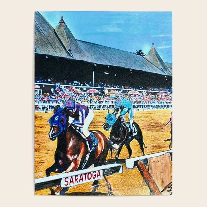 TRIFECTA - Saratoga Springs - Original Art- Horse Racing Poster