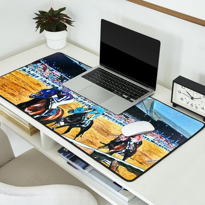TRIFECTA - Saratoga Springs - Original Art- Horse Racing Desk Mat Gallery Image 2