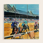 TRIFECTA - Saratoga Springs - Original Art- Horse Racing Wood Wall Art Gallery Image 1