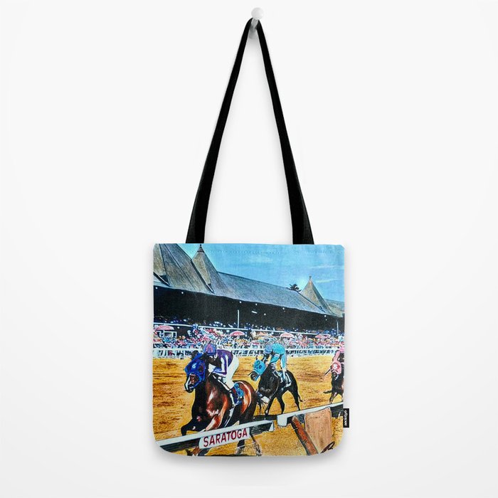 TRIFECTA - Saratoga Springs - Original Art- Horse Racing Tote Bag Gallery Image 2