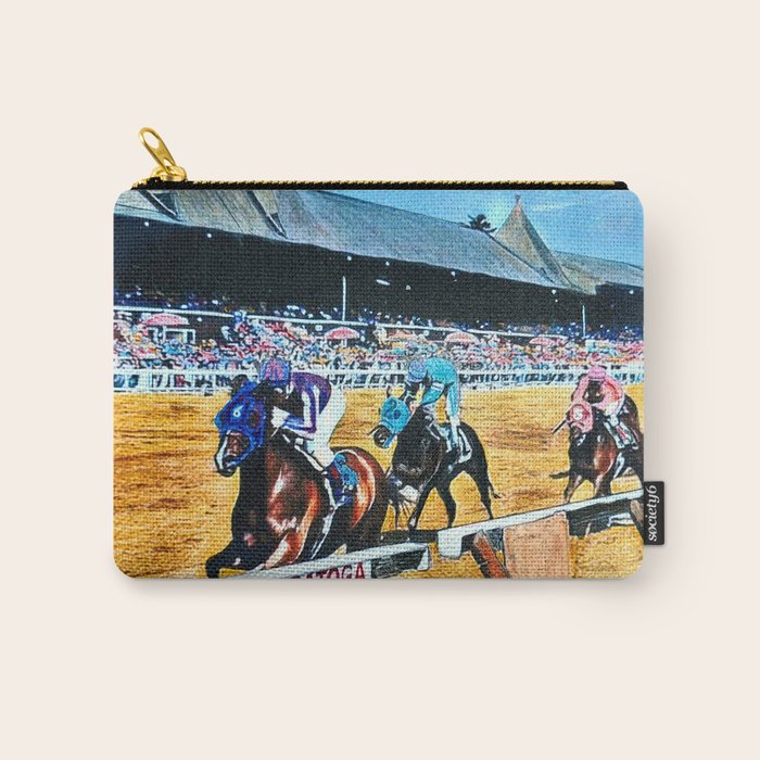 TRIFECTA - Saratoga Springs - Original Art- Horse Racing Carry All Pouch Gallery Image 1