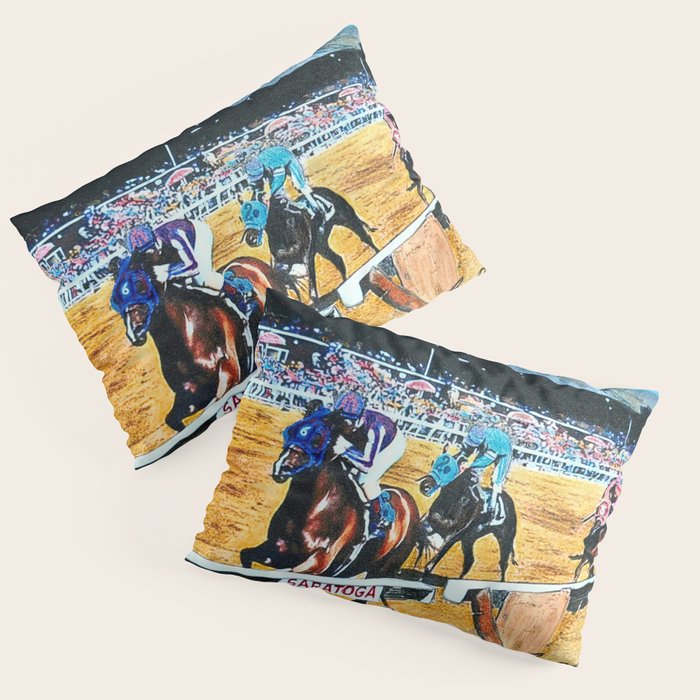 TRIFECTA - Saratoga Springs - Original Art- Horse Racing Pillow Sham Gallery Image 3