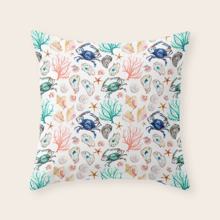Coastal Vibes Throw Pillow Gallery Image 1