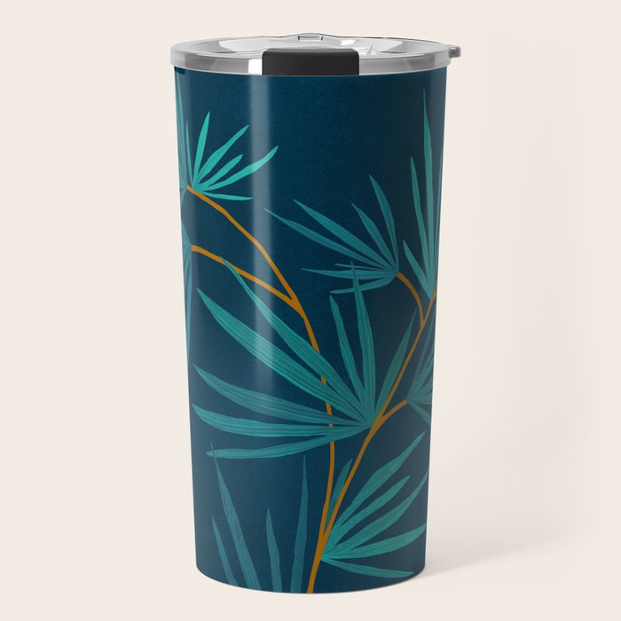 Night Palm Blues Travel Mug