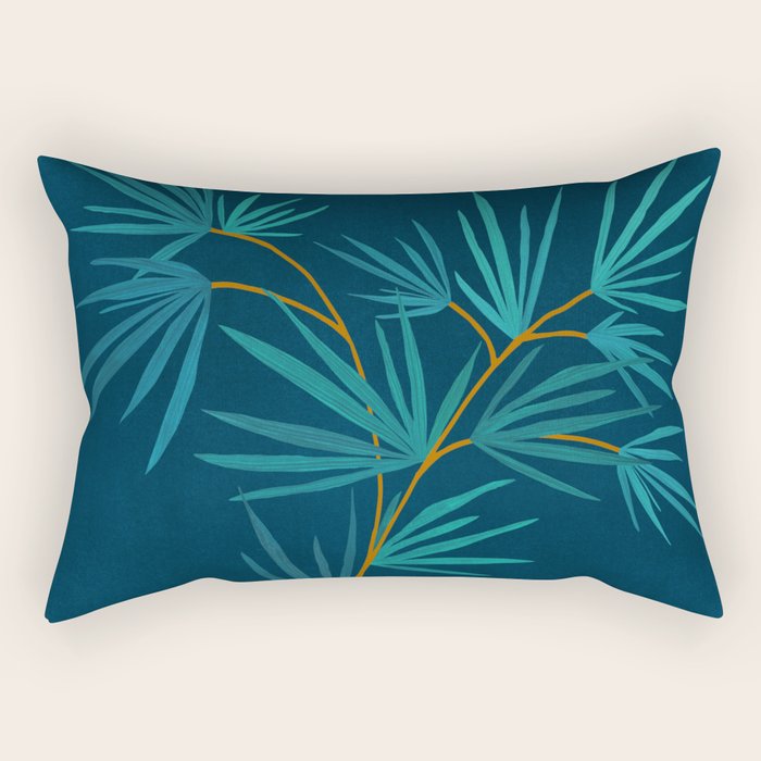 Night Palm Blues Rectangular Pillow Gallery Image 2