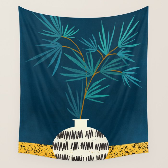Night Palm Blues Wall Tapestry Gallery Image 4