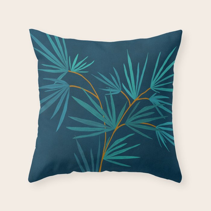 Night Palm Blues Throw Pillow Gallery Image 6