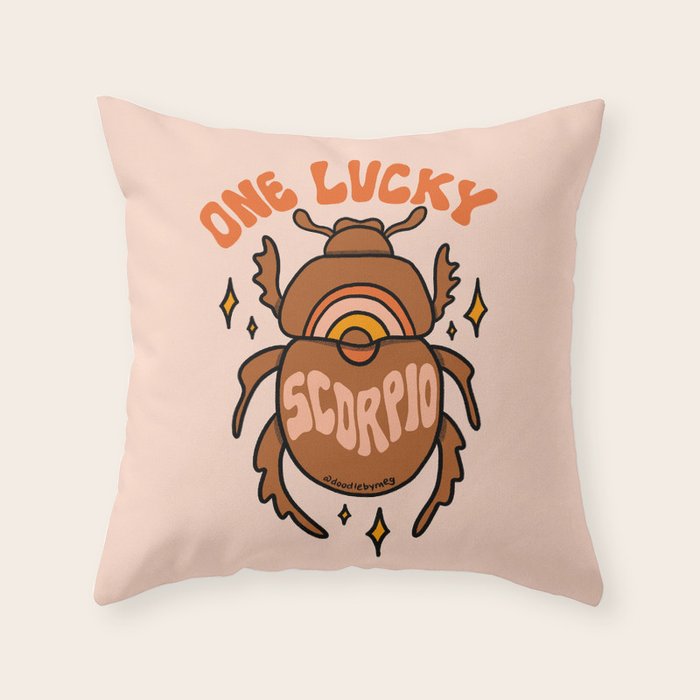One Lucky Scorpio Throw Pillow Gallery Image 1