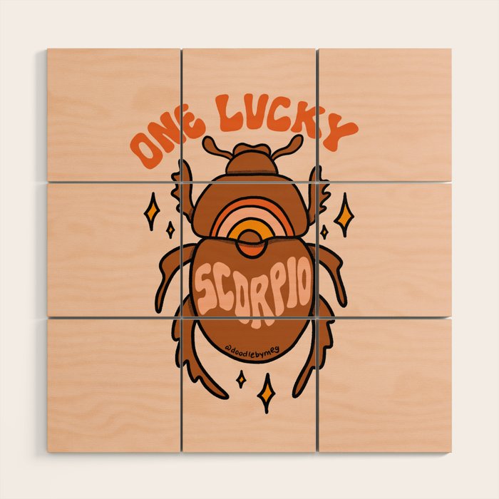 One Lucky Scorpio Wood Wall Art Gallery Image 1