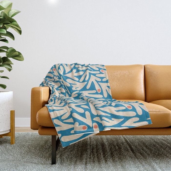Henri Matisse Abstract Tropical Cut Out Pattern II Throw Blanket Gallery Image 1