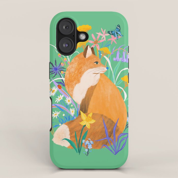 Fox in Flower Garden iPhone Case Gallery Image 1