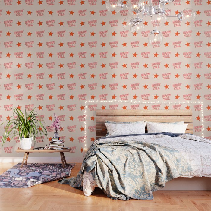 Southern Welcome: Howdy Y'all (bright pink and orange old west letters) Wallpaper Gallery Image 3