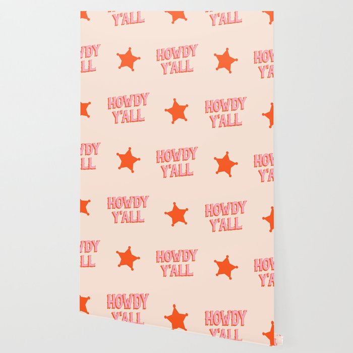 Southern Welcome: Howdy Y'all (bright pink and orange old west letters) Wallpaper Gallery Image 2