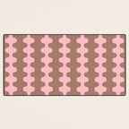 Wavy Stripes Ogee A-Go-Go Eclectic Vertical Pattern in Mocha and Soft Pink Desk Mat Gallery Image 3