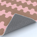 Wavy Stripes Ogee A-Go-Go Eclectic Vertical Pattern in Mocha and Soft Pink Rug Gallery Image 4