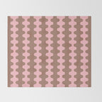 Wavy Stripes Ogee A-Go-Go Eclectic Vertical Pattern in Mocha and Soft Pink Throw Blanket Gallery Image 2