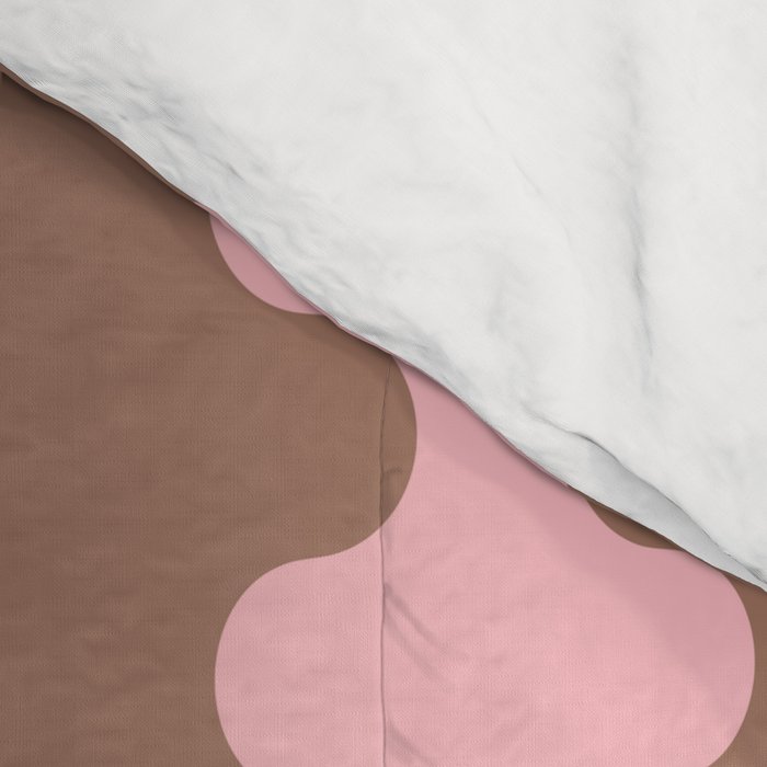 Wavy Stripes Ogee A-Go-Go Eclectic Vertical Pattern in Mocha and Soft Pink Comforter Gallery Image 4