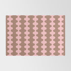 Wavy Stripes Ogee A-Go-Go Eclectic Vertical Pattern in Mocha and Soft Pink Rug Gallery Image 2