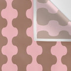 Wavy Stripes Ogee A-Go-Go Eclectic Vertical Pattern in Mocha and Soft Pink Wall Tapestry Gallery Image 3
