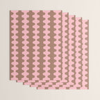 Wavy Stripes Ogee A-Go-Go Eclectic Vertical Pattern in Mocha and Soft Pink Wrapping Paper Gallery Image 3