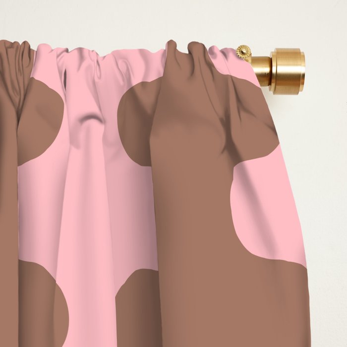Wavy Stripes Ogee A-Go-Go Eclectic Vertical Pattern in Mocha and Soft Pink Window Curtain Gallery Image 2