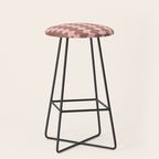 Wavy Stripes Ogee A-Go-Go Eclectic Vertical Pattern in Mocha and Soft Pink Stool Gallery Image 1