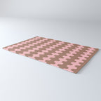 Wavy Stripes Ogee A-Go-Go Eclectic Vertical Pattern in Mocha and Soft Pink Rug Gallery Image 3