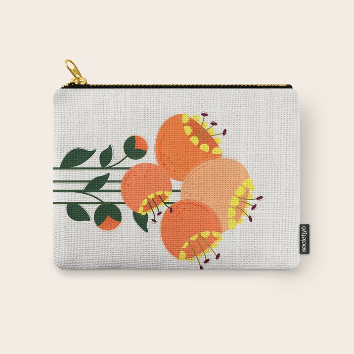 Orange Garden Flowers Carry All Pouch Gallery Image 1