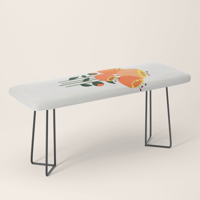 Orange Garden Flowers Bench Gallery Image 1