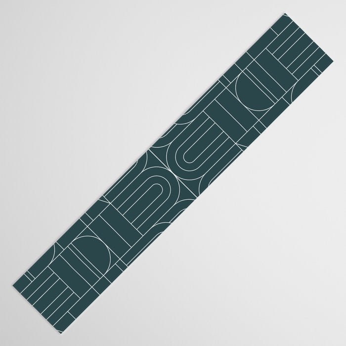 Deco Geometric 04 Teal Table Runner Gallery Image 3