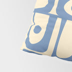 Mid Century Modern Piquet Multi Pattern in Blue and Cream Pillow Sham Gallery Image 4