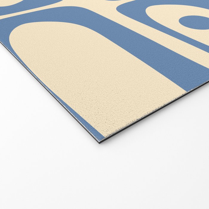 Mid Century Modern Piquet Multi Pattern in Blue and Cream Welcome Mat Gallery Image 2